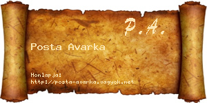 Posta Avarka névjegykártya